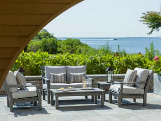 Seaside Casual Nantucket Recycled Plastic Cushion Outdoor Loveseat