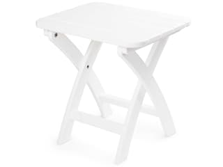Seaside Casual Coastline Recycled Plastic Harbor View Rectangular Folding Outdoor End Table