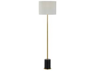 Summer Classics Gifford Iron Brass/Black Marble Floor Lamp