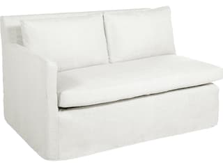 Nora Outdoor Left Arm Facing Loveseat in Linen Snow