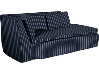 Nora Outdoor Right Arm Facing Chaise in Sailor Stripe Indigo