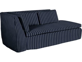 Nora Outdoor Left Arm Facing Chaise in Sailor Stripe Indigo