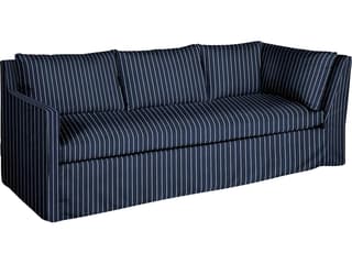 Nora Outdoor Right Arm Facing Corner Sofa in Sailor Stripe Indigo