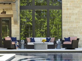 Summer Classics Club Woven Wicker Cushion Outdoor Patio Lounge Set