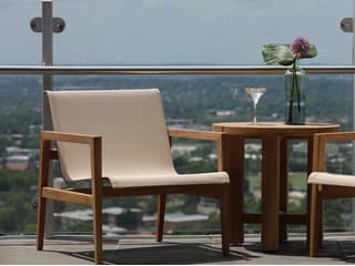 Summer Classics Coast Teak Sling Outdoor Patio Lounge Set