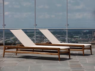 Summer Classics Coast Teak Sling Outdoor Patio Lounge Set