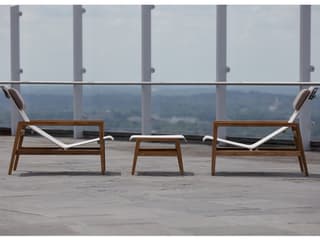 Summer Classics Coast Teak Sling Outdoor Lounge Set