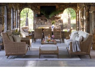 Summer Classics Peninsula Wicker Cushion Outdoor Patio Lounge Set