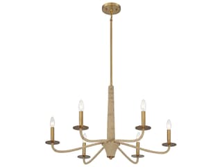 Savoy House Cannon 6-Light Warm Brass Rope Chandelier