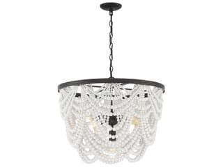 Savoy House Meridian 5-Light Grecian White Oil Rubbed Bronze Chandelier