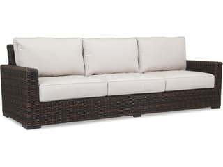 Sunset West Montecito Wicker Outdoor Sofa in Canvas Flax with Self Welt