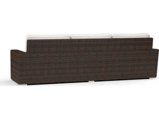 Sunset West Montecito Wicker Outdoor Sofa in Canvas Flax with Self Welt