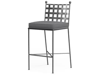 Sunset West Provence Wrought Iron Outdoor Patio Bar Stool