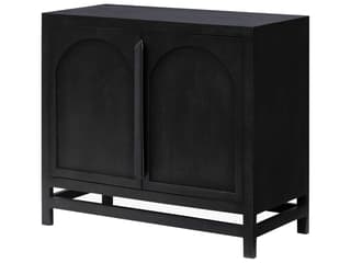 Byron Mango Wood Storage Cabinet in Blackened and Gunmetal