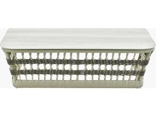 Surya Outdoor Winder Powder Coated Cream Aluminum Rectangular Coffee Table