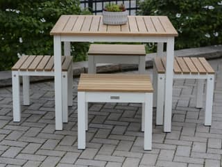 Three Birds Casual SoHo Aluminum Teak Outdoor Patio Dining Set