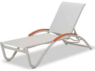 Helios Sling Aluminum Stackable Patio Chaise Lounge With MGP Arms