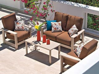 Telescope Casual Leeward Marine Grade Polymer Deep Seat Lounge Set