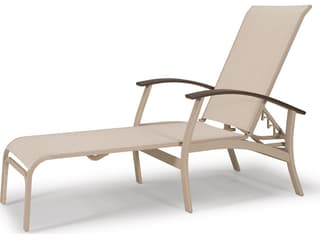Belle Isle Sling Aluminum Stacking Four Position Lay-flat Outdoor Chaise Lounge with MGP Arms