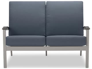 Telescope Casual Bazza Cushion Aluminum Loveseat with Polymer Arms