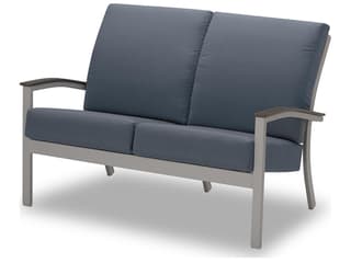 Telescope Casual Bazza Cushion Aluminum Loveseat with Polymer Arms
