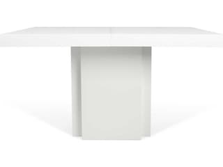 TemaHome Dusk Square Wood High Gloss White Dining Table