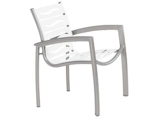 South Beach Wave Aluminum Patio Dining Arm Chair
