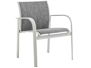 Twist Sling Aluminum Stackable Patio Dining Arm Chair