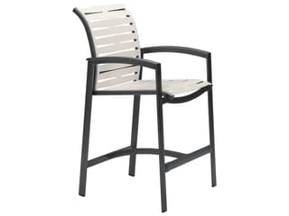 Elance Ez Span Aluminum Ribbon Segment Patio Bar Stool