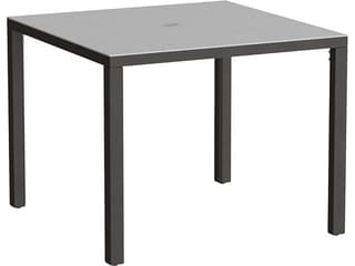 Parson Solid Top Aluminum 37" Square KD Dining Table with Umbrella Hole