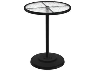 Acrylic 30-Inch Round KD Pedestal Bar Table with Umbrella Hole
