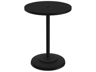 Boulevard Aluminum Round KD Pedestal Outdoor Bar Table with Umbrella Hole