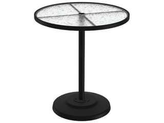 Acrylic 36-Inch Round Pedestal Bar Table with Umbrella Hole