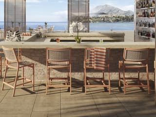 Tropitone Cabana Club Rope Aluminum Counter Stool Set
