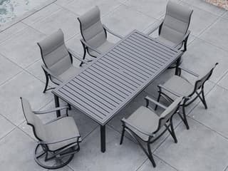 Tropitone Corsica Padded Sling Aluminum Outdoor Patio Dining Set