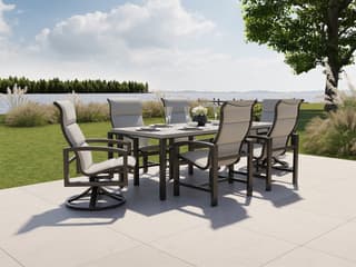 Tropitone Lakeside Sling Swivel Rocker Dining Armchair - Thumbnail 4