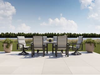 Tropitone Lakeside Padded Sling Aluminum Dining Set