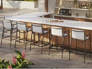 Tropitone Millennia Padded Sling Aluminum Bar Stool Set