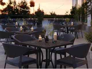 Tropitone Montara Woven Wicker Outdoor Patio Dining Set