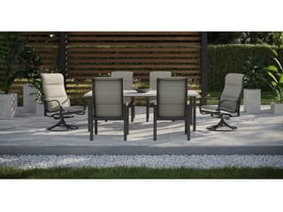 Tropitone Shoreline Padded Sling Aluminum Dining Set