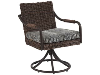 Tommy Bahama Kilimanjaro Wicker Swivel Rocker Dining Arm Chair - Thumbnail 2