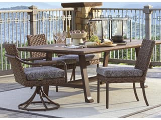 Tommy Bahama Kilimanjaro Wicker Swivel Rocker Dining Arm Chair - Thumbnail 4