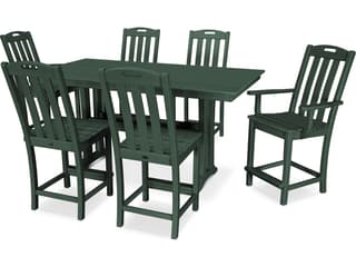 Trex® Outdoor Furniture™ Yacht Club Recycled Plastic 7 Piece Farmhouse Trestle Counter Set