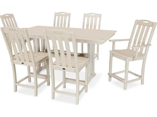Trex® Outdoor Furniture™ Yacht Club Recycled Plastic 7 Piece Farmhouse Trestle Counter Set