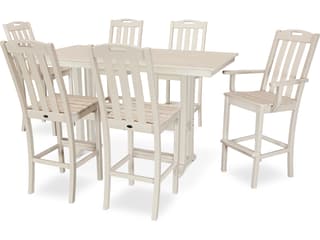 Trex® Outdoor Furniture™ Yacht Club Recycled Plastic 7 Piece Farmhouse Trestle Bar Set