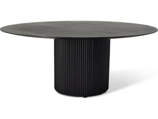 Modern Brazilian Atenas Round Wood Ebano Dining Table
