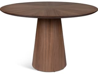 Modern Brazilian Mona Round Wood Nogueira Dining Table