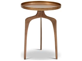 Urbia Elements Round Metal Antique Brass End Table