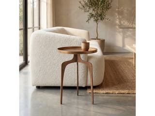 Urbia Elements Round Metal Antique Brass End Table