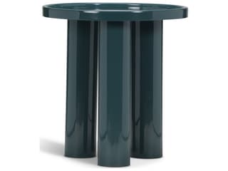 Urbia Eclat Sofia Enamel Round Metal Aegean Teal End Table